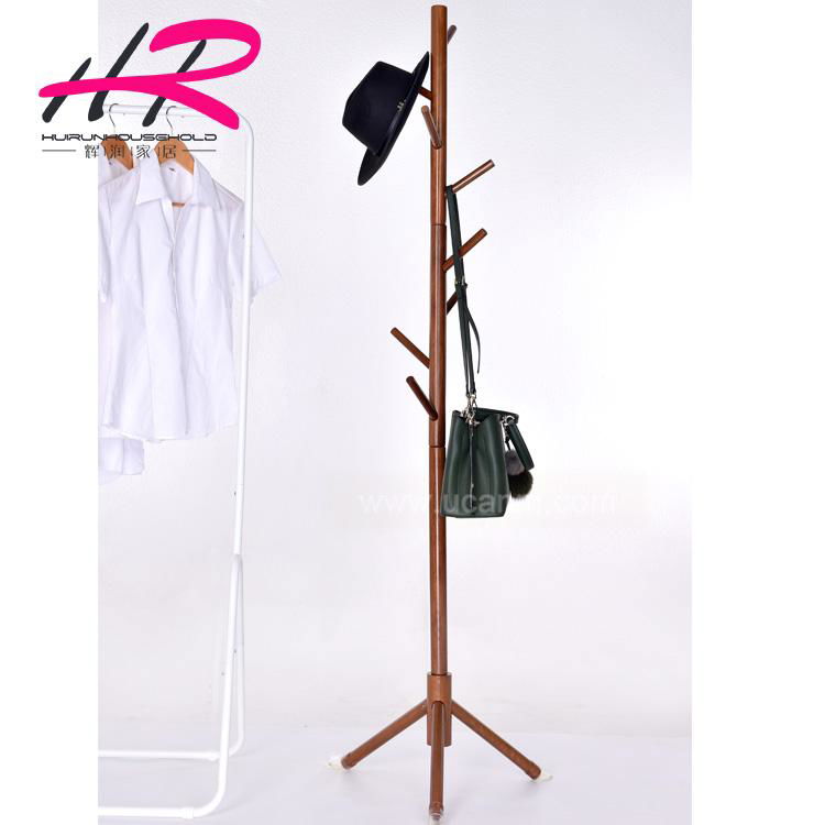 Simple and creative tree style solid wood coat and hat stand floor clothes stand 4