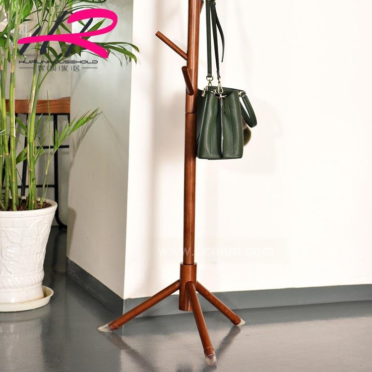 Simple and creative tree style solid wood coat and hat stand floor clothes stand 5
