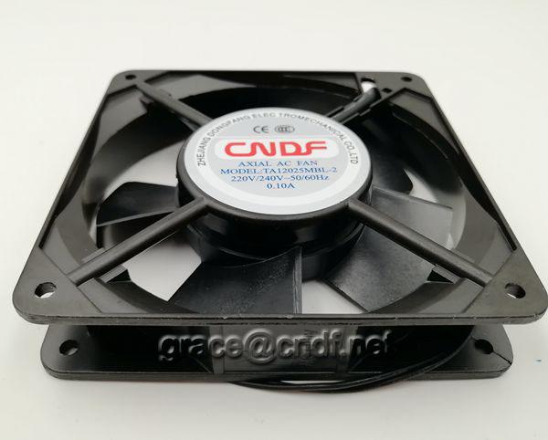 made in factory pure copper 2 lead wire connect ac fan 120x120x25mm  3