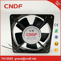 made in factory pure copper 2 lead wire connect ac fan 120x120x25mm 