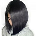 16" indian human hair straight full lace wigs 1