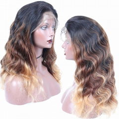 Top 26" remy indian human hair body wave full lace wigs