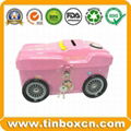 Metal tin coin bank with lock saving money box for gift 1