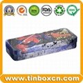 Double-Decked Stationery Metal Tin Case for Student Pencil Box