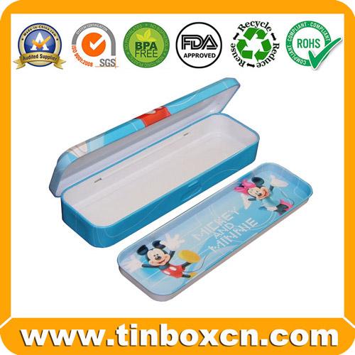 Double-Decked Stationery Metal Tin Case for Student Pencil Box 5