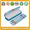 Double-Decked Stationery Metal Tin Case for Student Pencil Box
