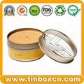  Round Candle Tin Metal Gift Box 