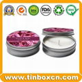  Round Candle Tin Metal Gift Box 