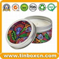  Round Candle Tin Metal Gift Box  5