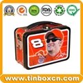 Rectangular lunch tin box with handle for gift tin case packaging
