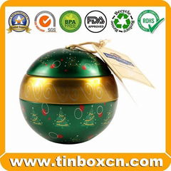 Hot Sale Metal Tin Can Christmas Ball Gift Tin Box For Christmas Gifts