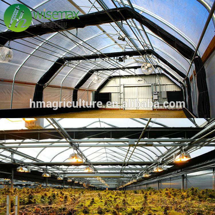 3 Layer breathable shading curtain film covering whole blackout greenhouse