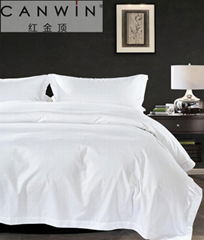 White hotel linen satin drill hotel bedding 