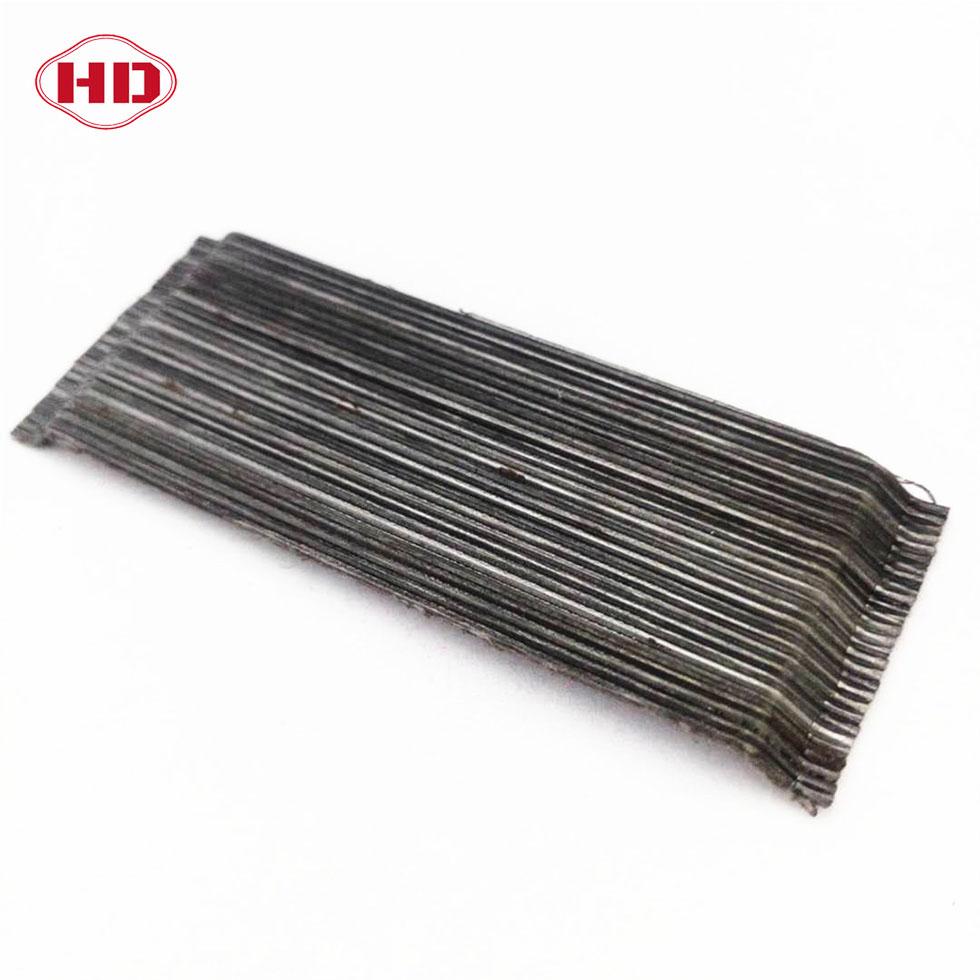 Glued steel fiber for reinforced shotcrete