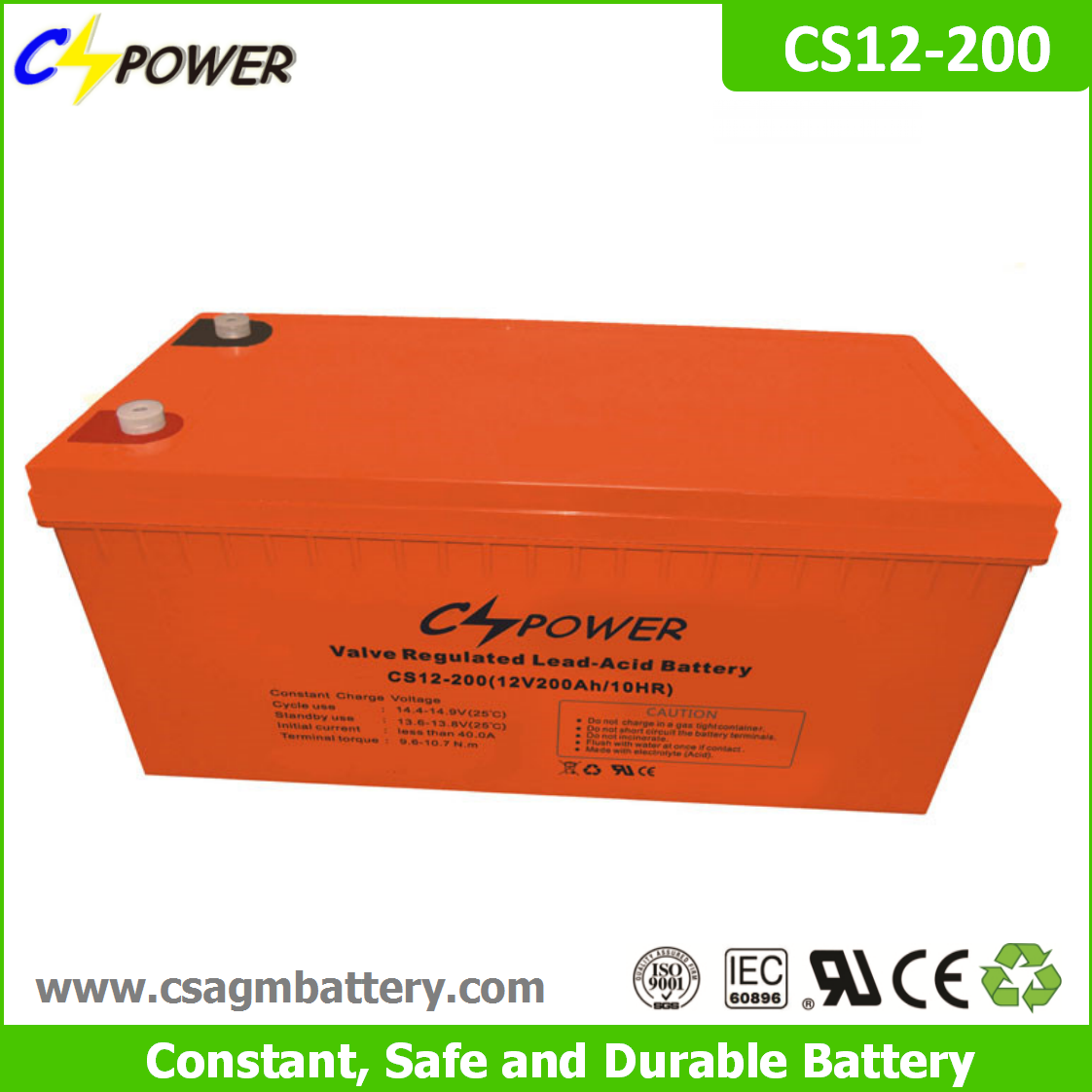 VRLA AGM 12v 200ah Lead Acid AGM UPS Battery