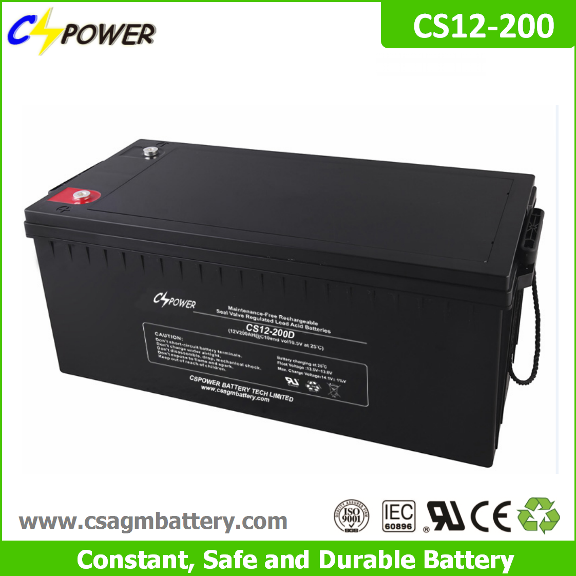 VRLA AGM 12v 200ah Lead Acid AGM UPS Battery 2