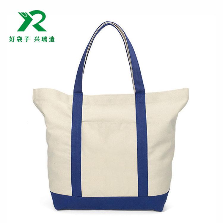 blue canvas bag