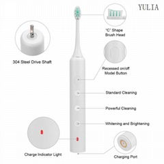 Sonic Electric Toothbrush USB Rechargeable Toothbrush