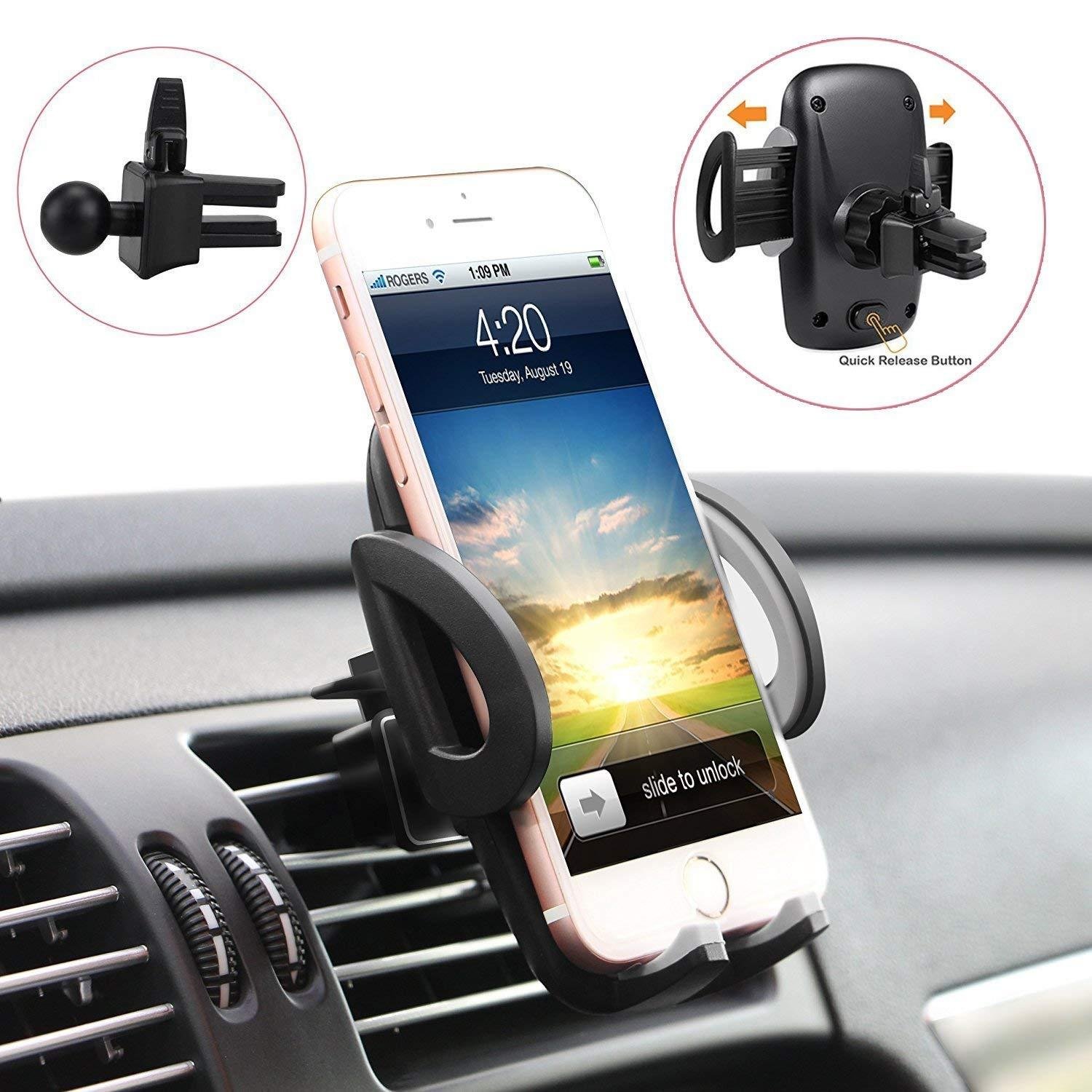 Universal Air Vent Holder Car Mount Holder for 2inch to 3.9inch cell phone 5