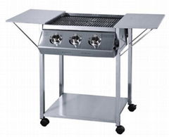 OUTDOOR BBQ GRILL GAS TYPE WITH FLAT COVER