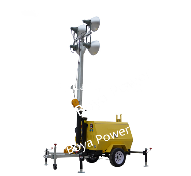 Metal Halide 4*1000W Mobile lighting tower 2