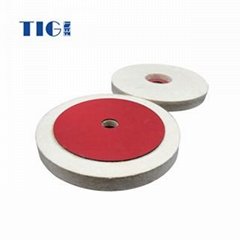 professional abrasive durable wool felt polishing wheel with red paper 