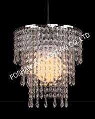 Beautiful Modern Chrome Chandelier Pendant Shade with Stunning Clear Acrylic Jew