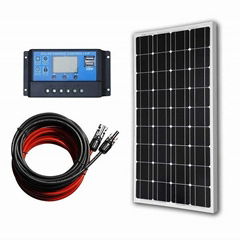 100W 12V Monocrystalline Solar Panel Kit with 20A LCD Charge Controller