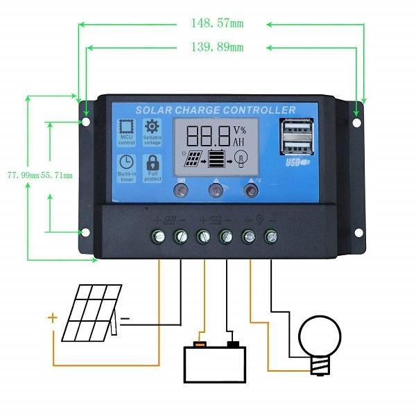 20W 12V Polycrystalline Solar Panel Charging Kit 5