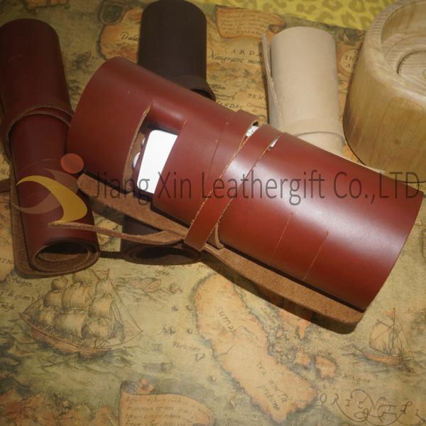 Genuine leather roll up bag for Phone and Digital product leather tool case 3