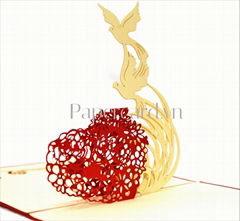 BT068-Dove-3d-card-popup-greeting-card-kirigami-laser cut-handmade card-Christma