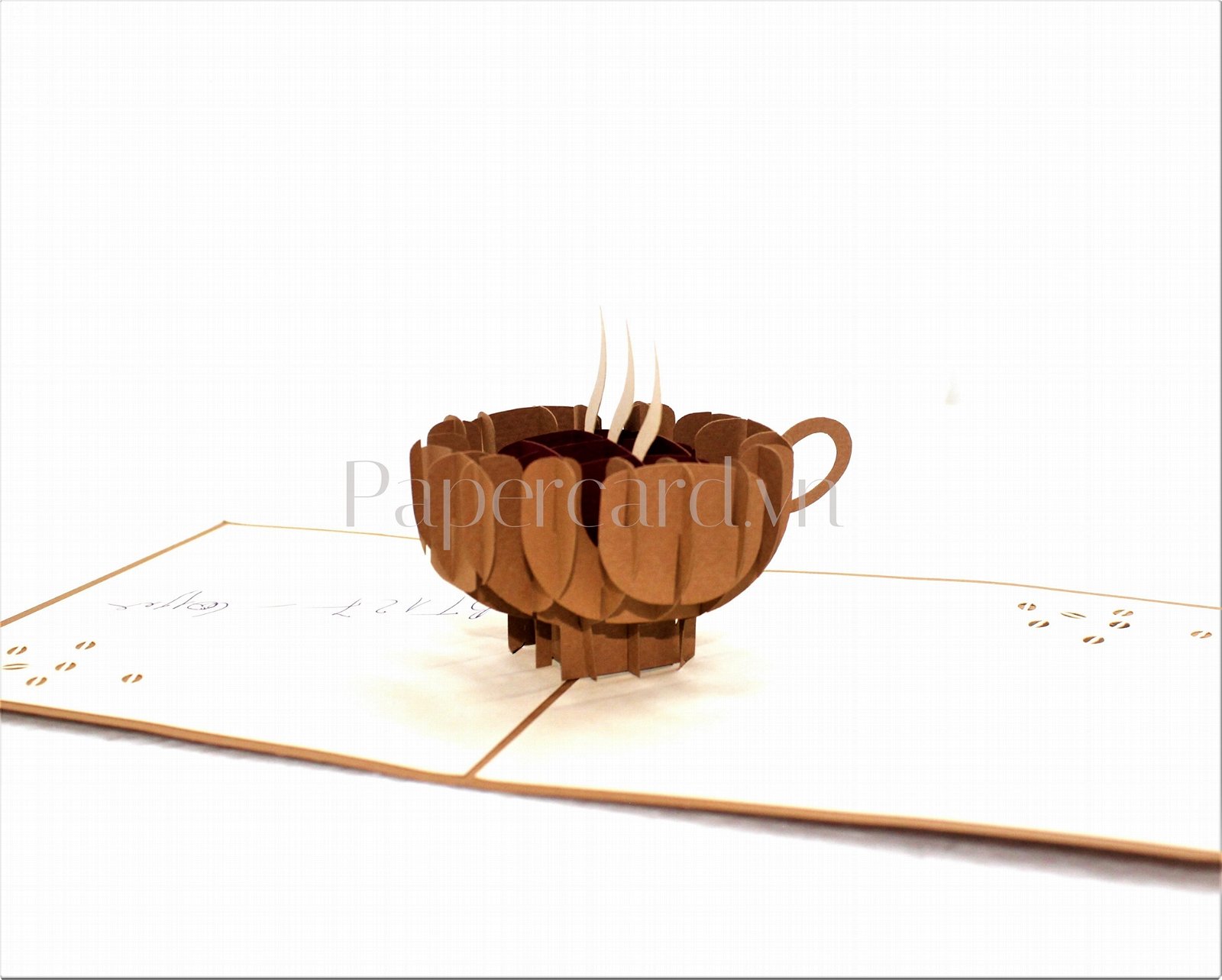 BT127-coffee cup-3d card-pop up-kirigami-handmade-ninrio