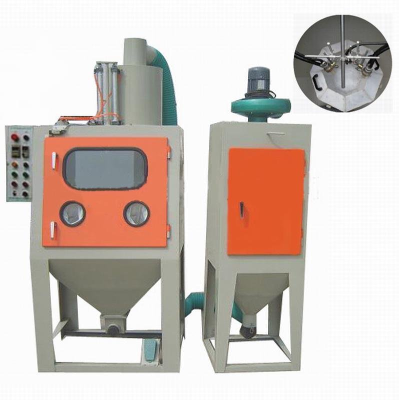 Boerai BA-1000TBS drum sand blasting cabinet, rotary sand blasting titanium part 4