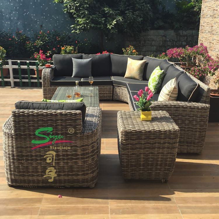 siyu furniture outdoor rattan wicker sofa set 4