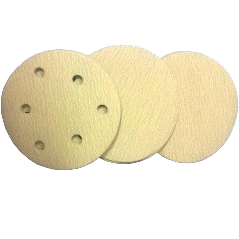 Gold abrasive sanding paper disc
