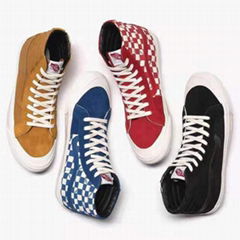  Vans shoes High-tops canvas shoes with mandarin duck checkerboard pattern