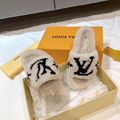 New LV Wool Slippers Lv hourse slippers Lv heel shoes 