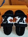 New LV Wool Slippers Lv hourse slippers Lv heel shoes 