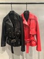 2021 New     Leather Biker Jacket women leather jacket FUR COAT