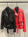 2021 New YSL Leather Biker Jacket women leather jacket FUR COAT