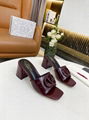 2022 fashion design  woman slippers leather flat Wholesale slip-on sandals heel  11