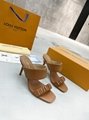 2022 new LV slipper heel shoes leather shoes high heel shoes 