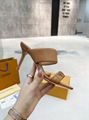 2022 new LV slipper heel shoes leather shoes high heel shoes 