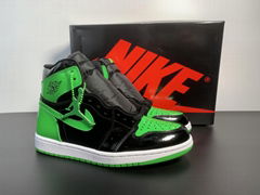 Aj1 black green patent leather 36-47.5 aj shoes      shoes