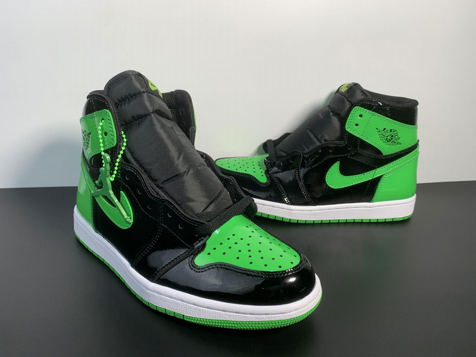 Aj1 black green patent leather 36-47.5 aj shoes shoes - AJ (China ...