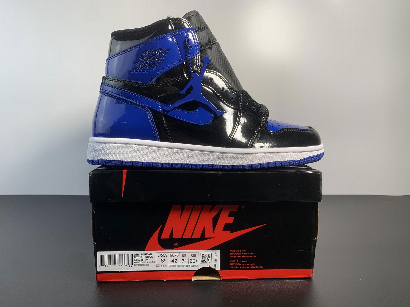 2022 AJ shoes AJ 1 Mirror black blue full code shipment number, 555088-404 2