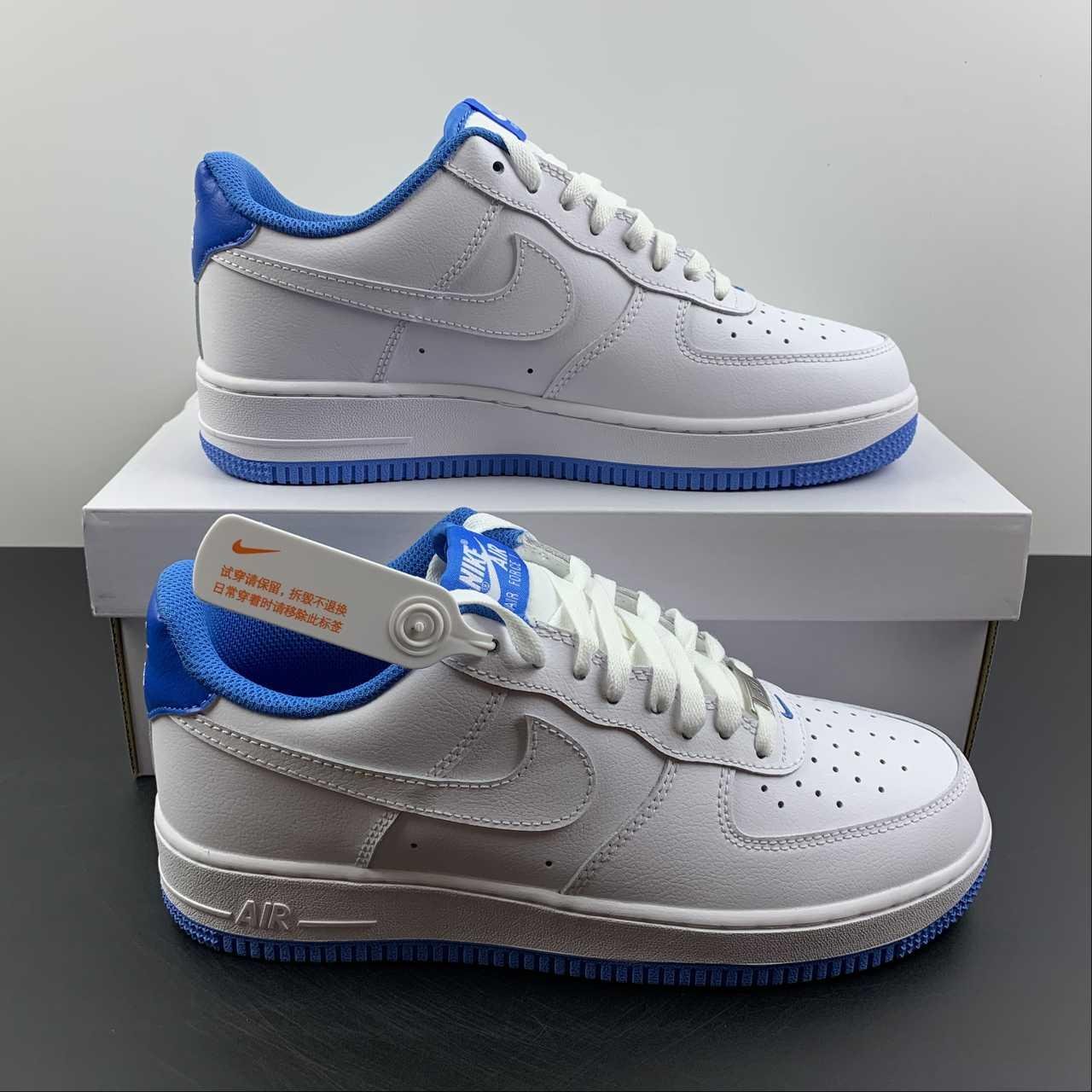      AIR FORCE 1  WHITE BLUE low-top casual  shoes DR9867-101   