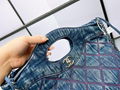 2022 new style bag Denim embroidered shopping bag Airport bag original quality