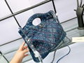 2022 new style bag Denim embroidered shopping bag Airport bag original quality