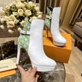 2022LV winter new ankle boots leather women's shoes heel height 10.5cm 35-41 